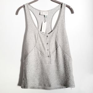 NEW Saturday Sunday Gray Ribbed Racerback Tank